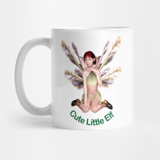 Cute little elf fairy faerie girl butterfly wings happy Mug